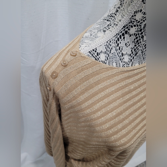 Alfani Sweater Gold with Glimmer Women's Sweater PXL - Picture 3 of 7